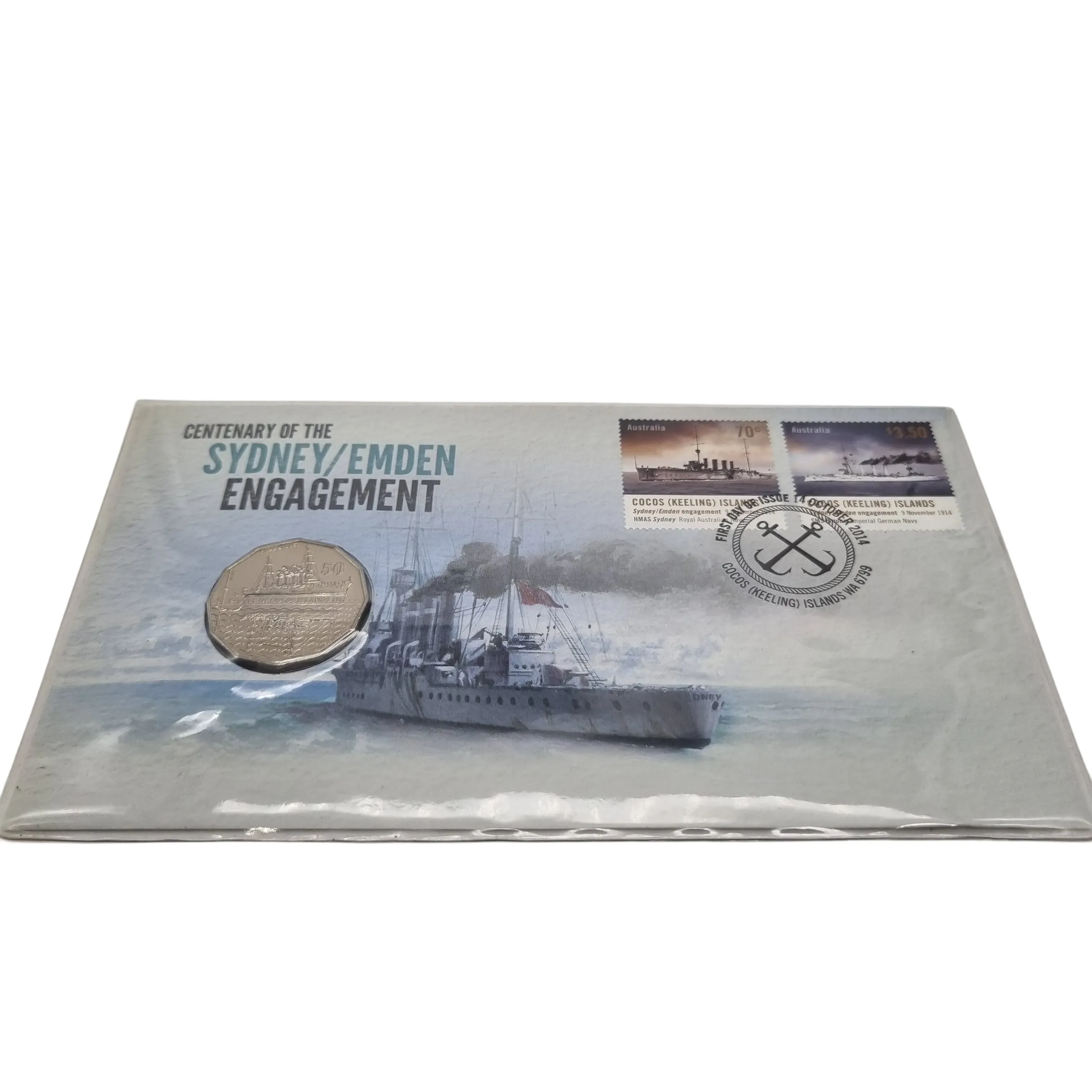 Australia Post: 2014 Centenary Of The Sydney/Emden Engagement 50 Cent Coin & Stamp Cover