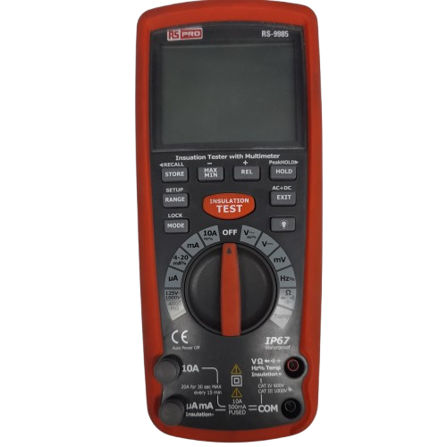 RS PRO RS-9985 Insulation Tester 1000V 4GΩ CAT III 1000V (MR)