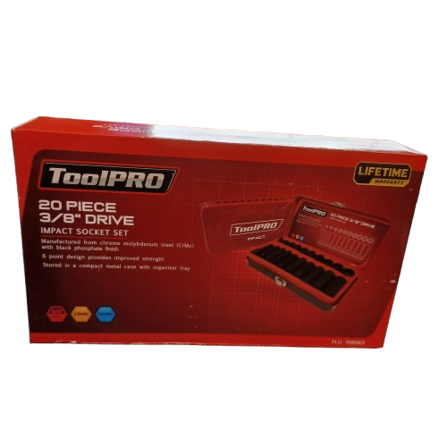 Toolpro 20 Piece 3/8 Drive Impact Socket Set (lel)