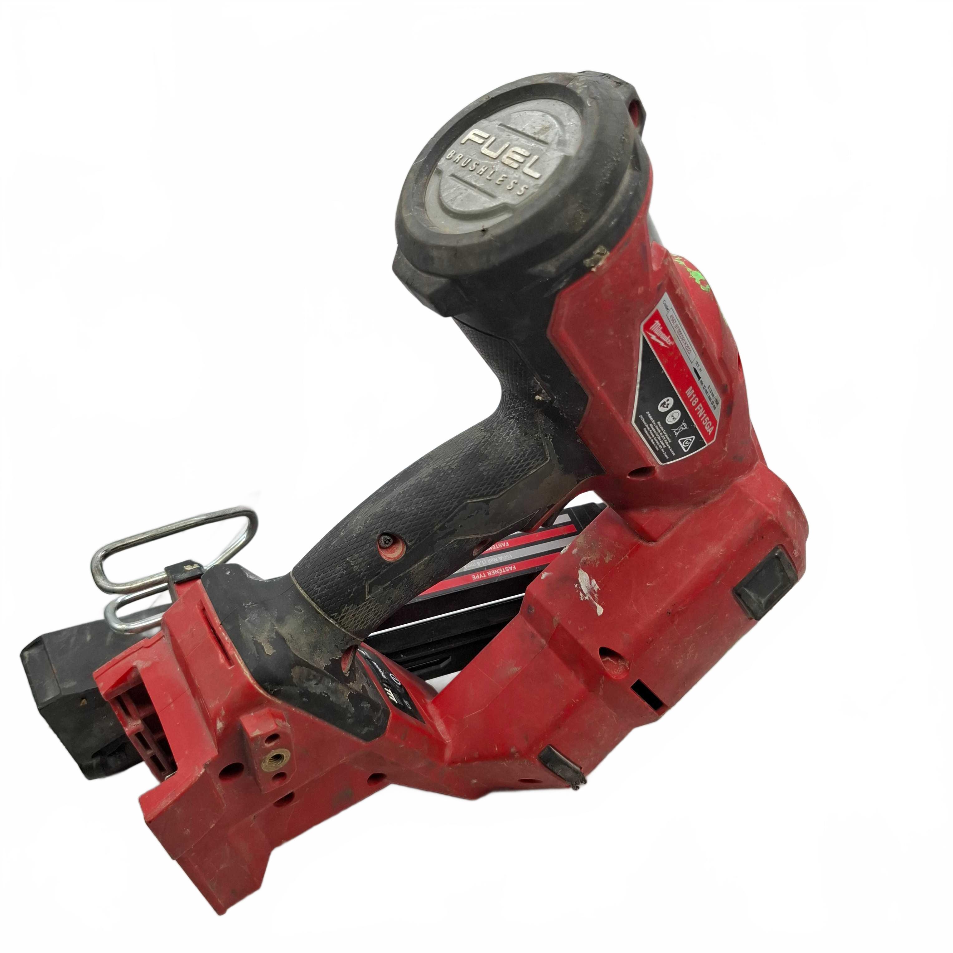 Milwaukee M18 FUEL 15 Gauge Angled Nailer M18FN15GA *Green Paint Stain  (WR 1426254)
