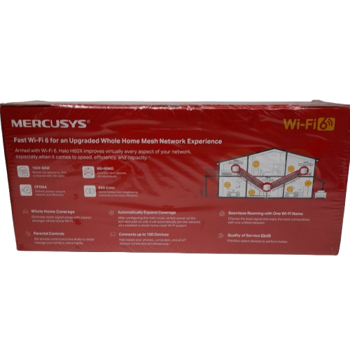 Mercusys Halo H60X AX1500 Whole Home Mesh WiFi 6 System 3-Pack (LN)