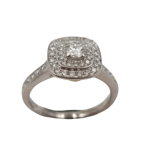 Ladies 18ct White Gold Diamond Cluster Ring with 49 Diamonds 4.09 Grams With Valuation
