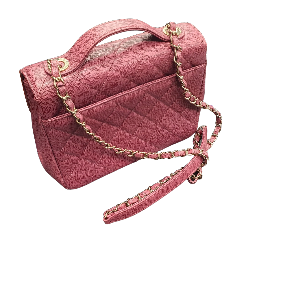 Chanel Medium Business Affinity Flap Bag Pink Caviar Leather (1435617) (MR)
