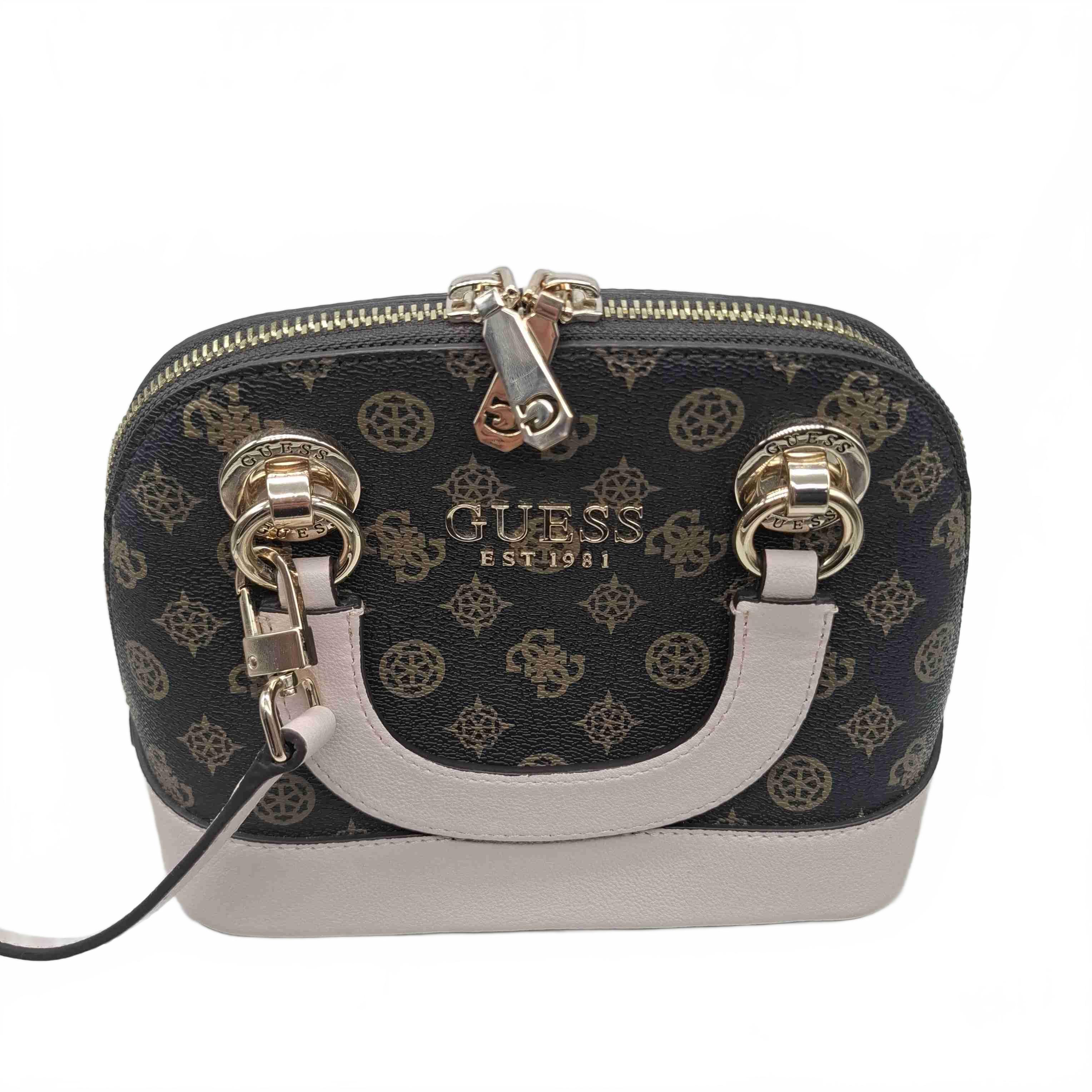 Guess Cathleen Dome Brown Pink Handbag (WR 1433854)