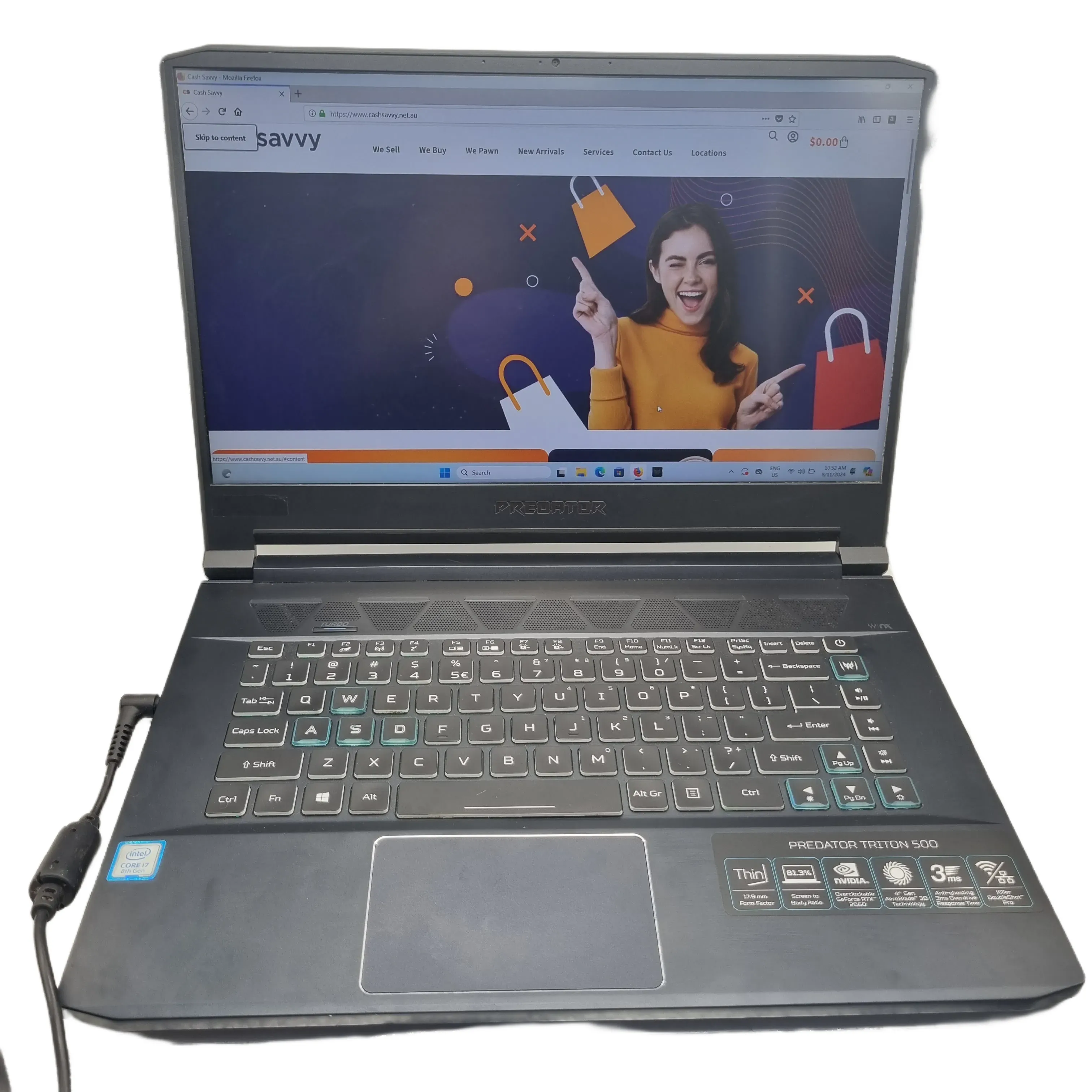 ACER Predator Triton 500 PT515-51-78QL – Intel Core i7-8750H/512GB SSD/16GB RAM/Windows 11 Home + Case + Charger