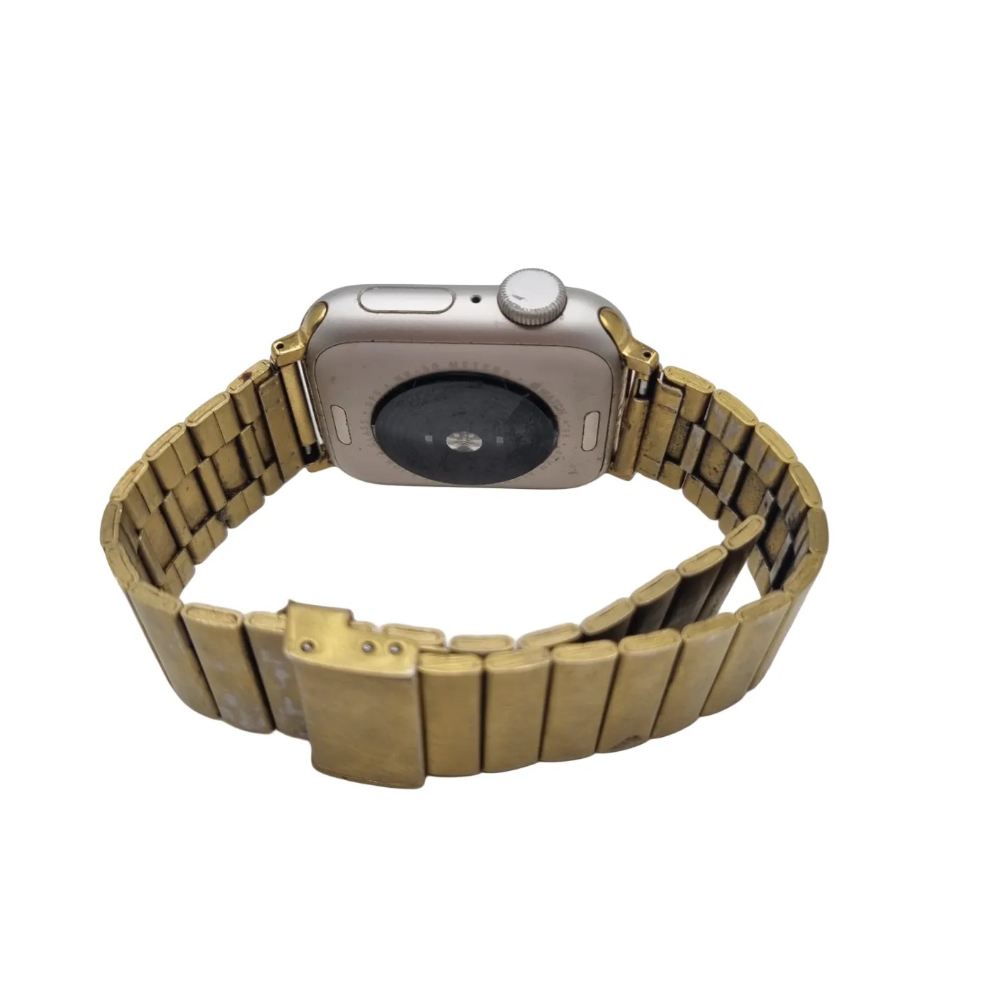 Apple Watch SE 44mm Silver Aluminium Case with Gold Milanese Loop Band + Charger (WR 1416835)