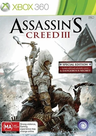 Assassin’s Creed 3 (2 Discs) Xbox 360 Good Condition with Manual (LN)