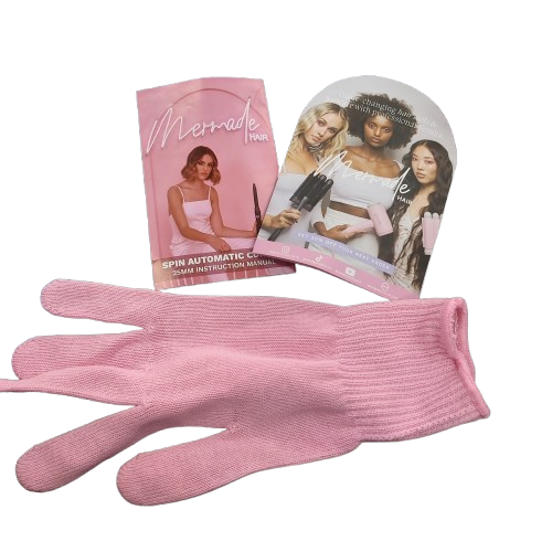 Mermade Hair Pink 28mm Barrel Hair Curling Wand + Manual + Glove (WR 1334729)