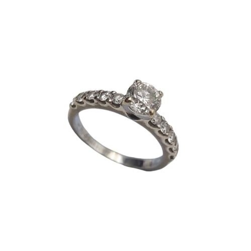 14ct White Gold 11-Stone Diamond Ring – 0.20ct G/I1 Centre, 10 Accent Stones – Size 51 – Valued at AUD ,000