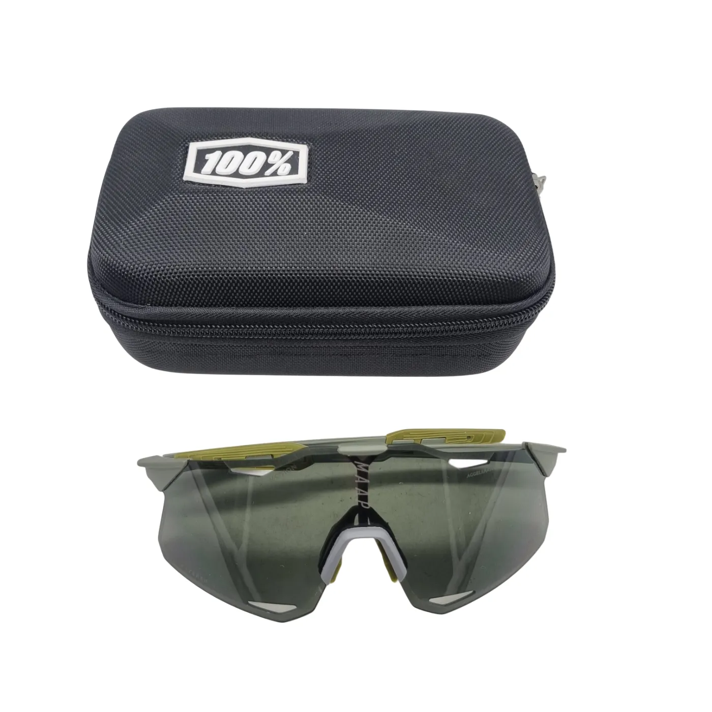 MAAP x 100% Hypercraft Sunglasses – Forest Green + Case + Bag + 2 Spare Lenses (WR 1354829)