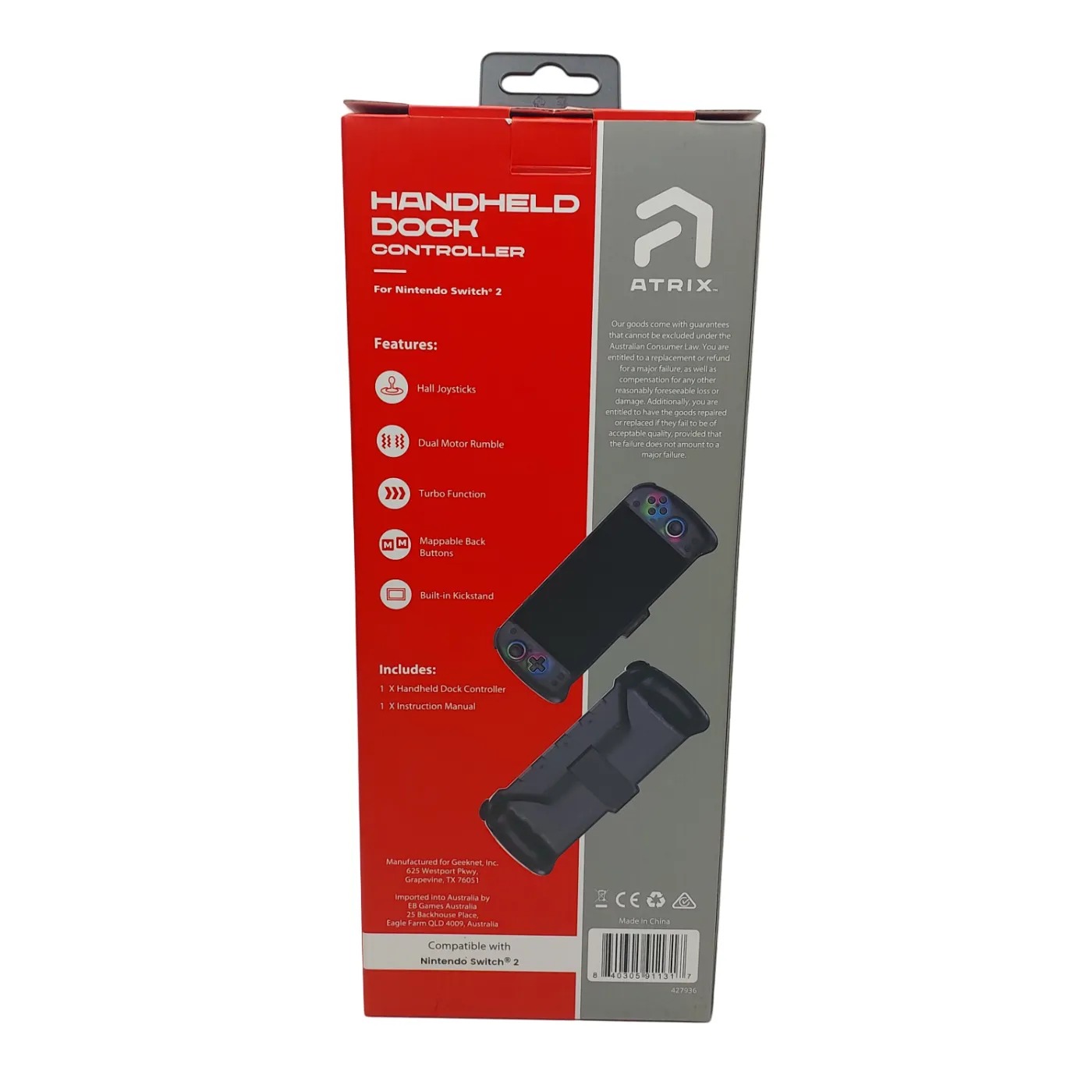 Atrix Gaming Hand Dock Controller Nintendo Switch 2 – GB