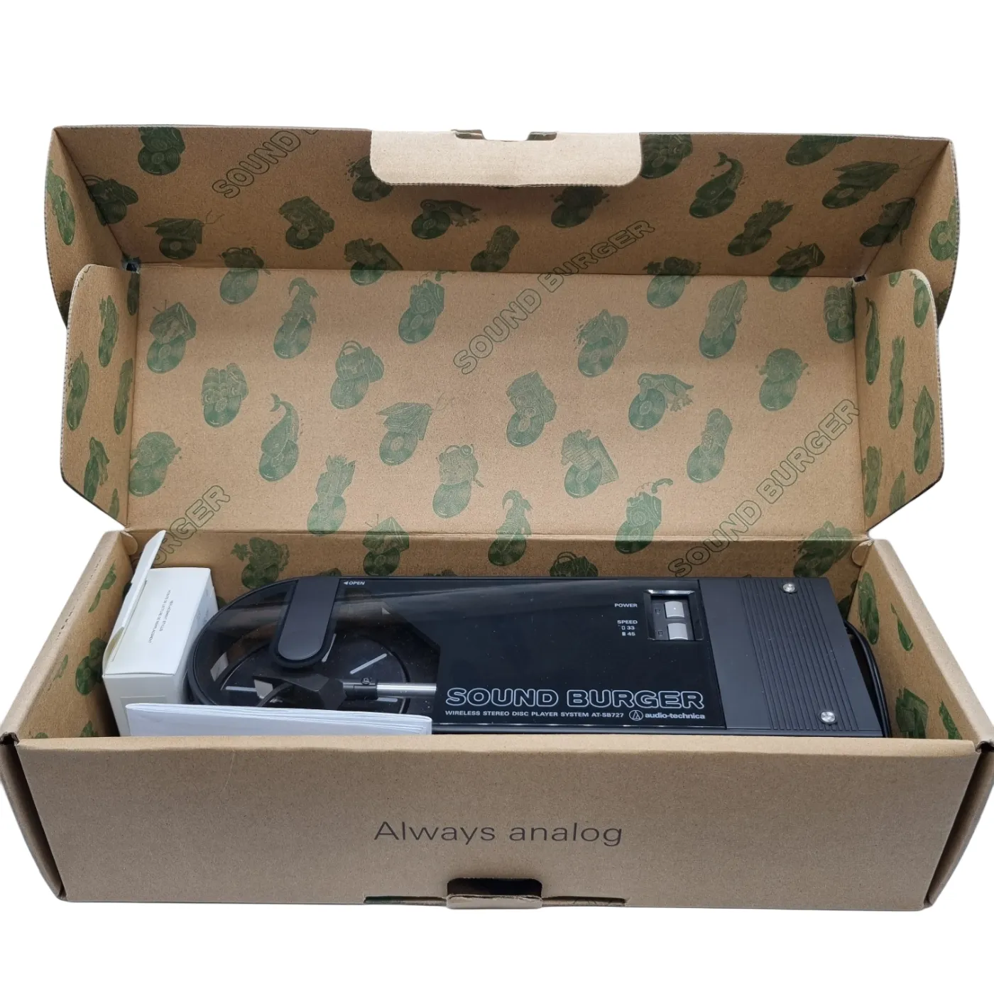 Audio Technica AT-SB727 Sound Burger Portable Bluetooth Turntable *Faulty Needle – Includes Replacement Needle* (WR 1349378)