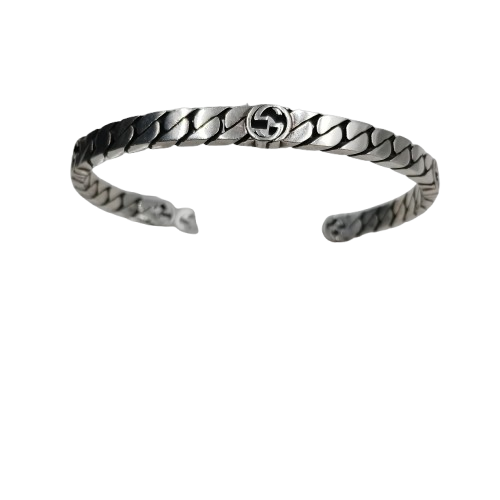 Gucci Interlocking G Cuff Bracelet Silver Size 19 20.9gms (NA)