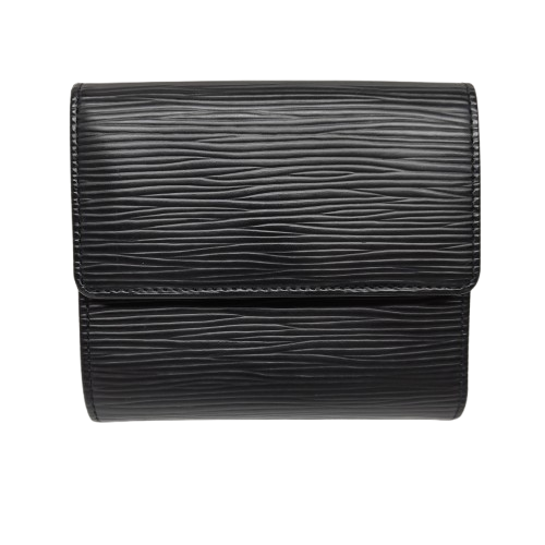 Louis Vuitton Elise Trifold Wallet Black Epi Leather with Certificate of Authenticity (MR)