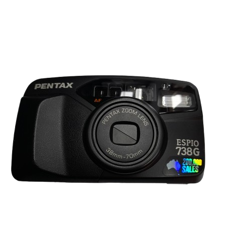 Pentax Espio 738G Black 35mm Film Camera with Case (1429743) (MR)