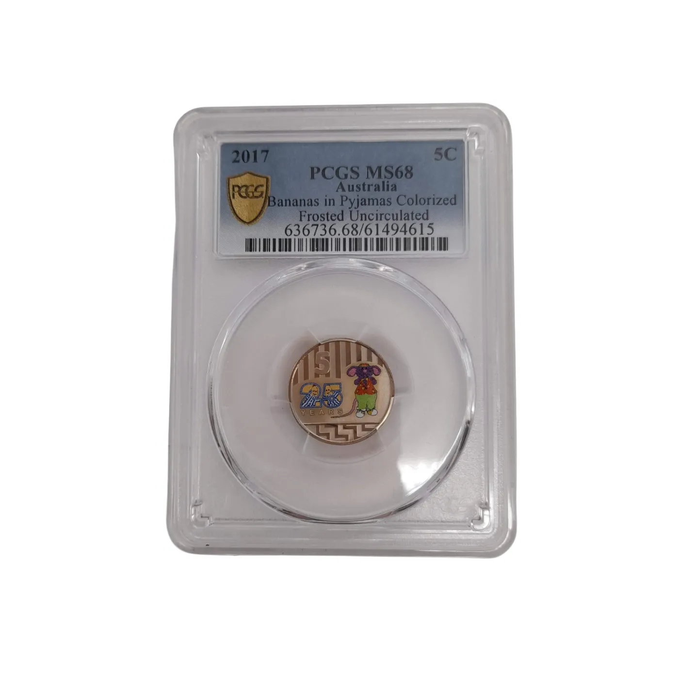 PCGS MS68 Bananas in Pyjamas 5 25 Years Rat in Hat Coin (WL 1397649)
