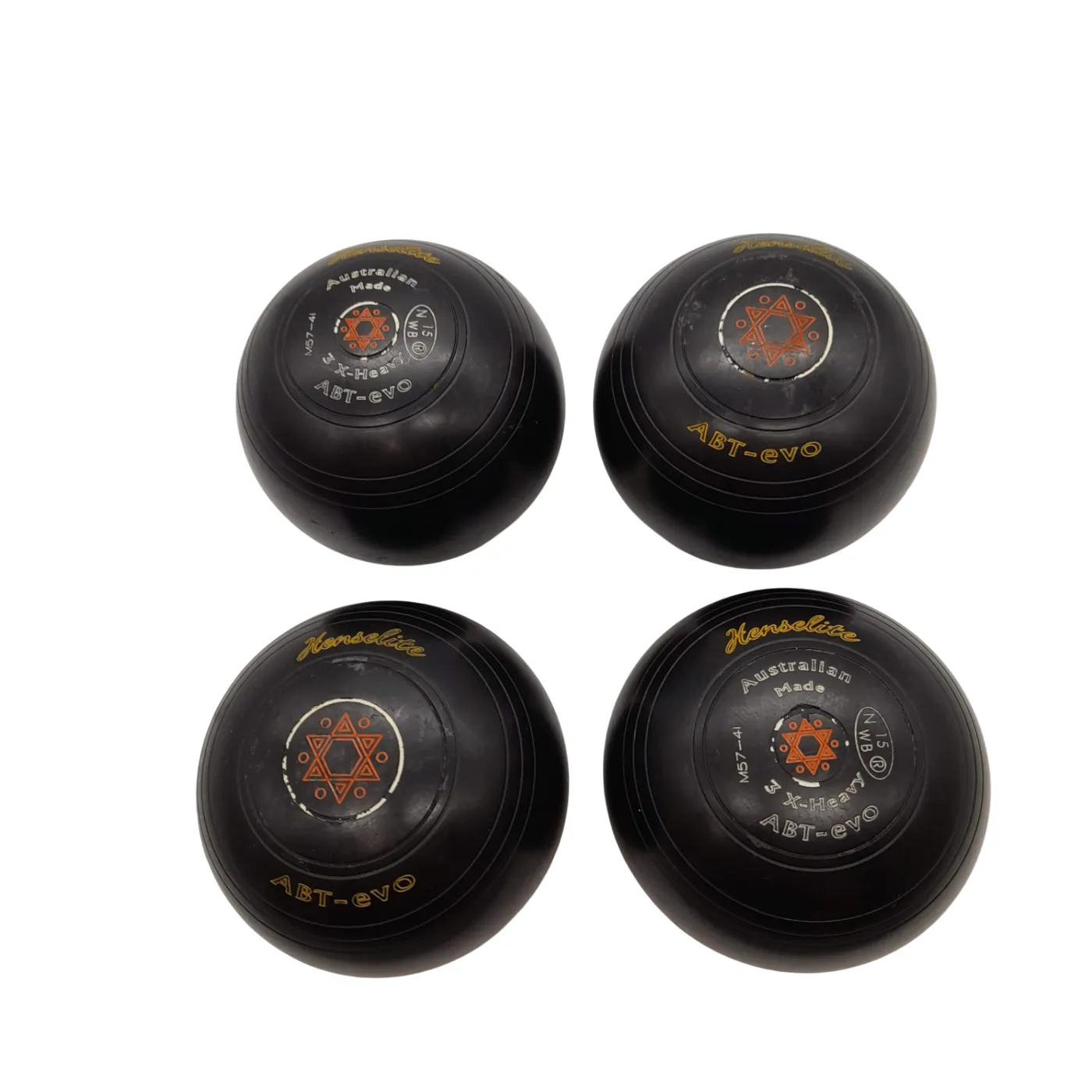 Henselite Lawn Bowls X4 ABT-EVO – Black – Set of 4 (WR1378264)