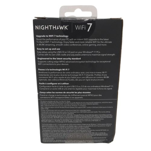 NETGEAR Nighthawk A9000 WiFi 7 USB 3.0 Adapter (MR)