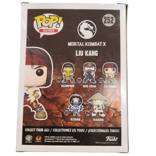 Funko POP! Vinyl Mortal Kombat X #252 Liu Kang Very Good Condition, With Box