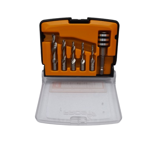 Frost 6PC Quick Change Tap & Drill Set 1/4 Hex Shank Silver (MR)