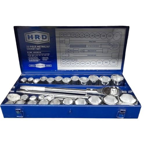 HRD Industries HRD34D32PCSS 32Pce 3/4 Inch Drive Metric/AF Socket Set **Local Pick-Up Only** (MR)