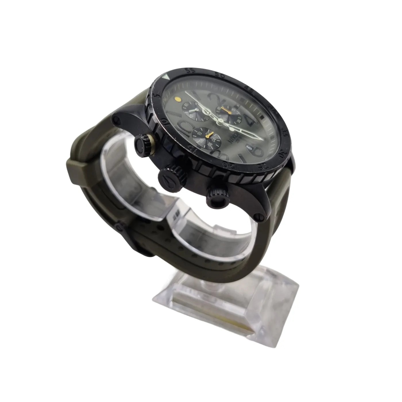 Nixon 48-20 Chronograph Watch 48mm Black Dial Stainless Steel Bracelet (WR 1294687)