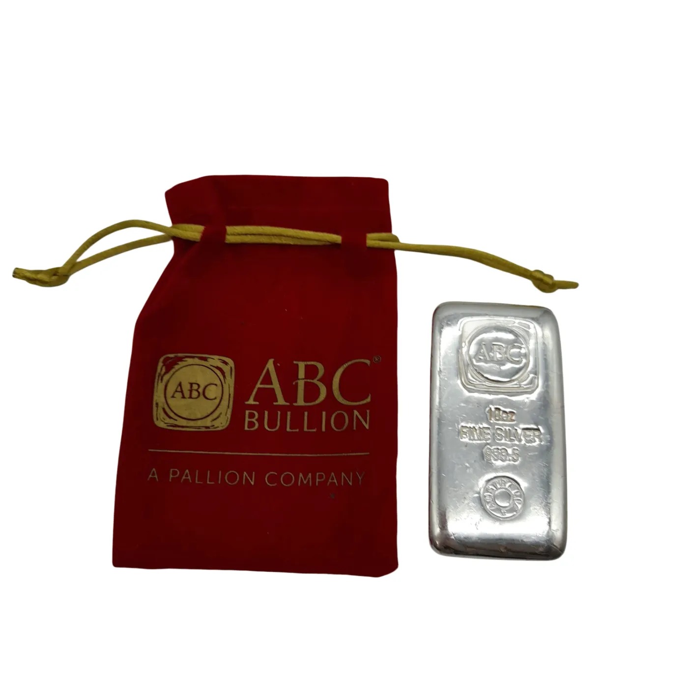 ABC Silver Bar 310g 10oz Fine Silver 999.5 + Red Velvet Bag (WL 1383339)