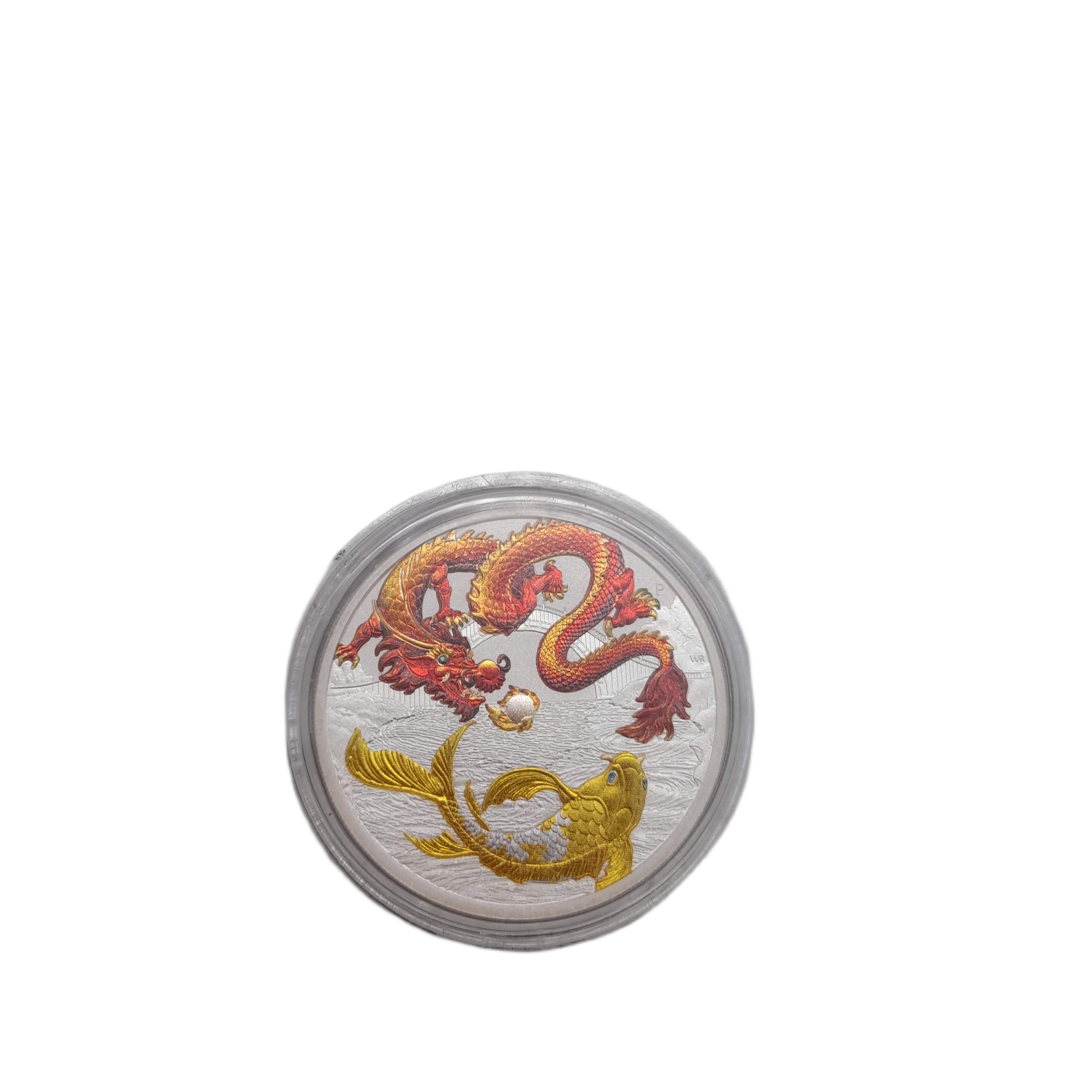 2023 1oz $1 Australian Silver Red Dragon & Koi Coin – WL 1361120