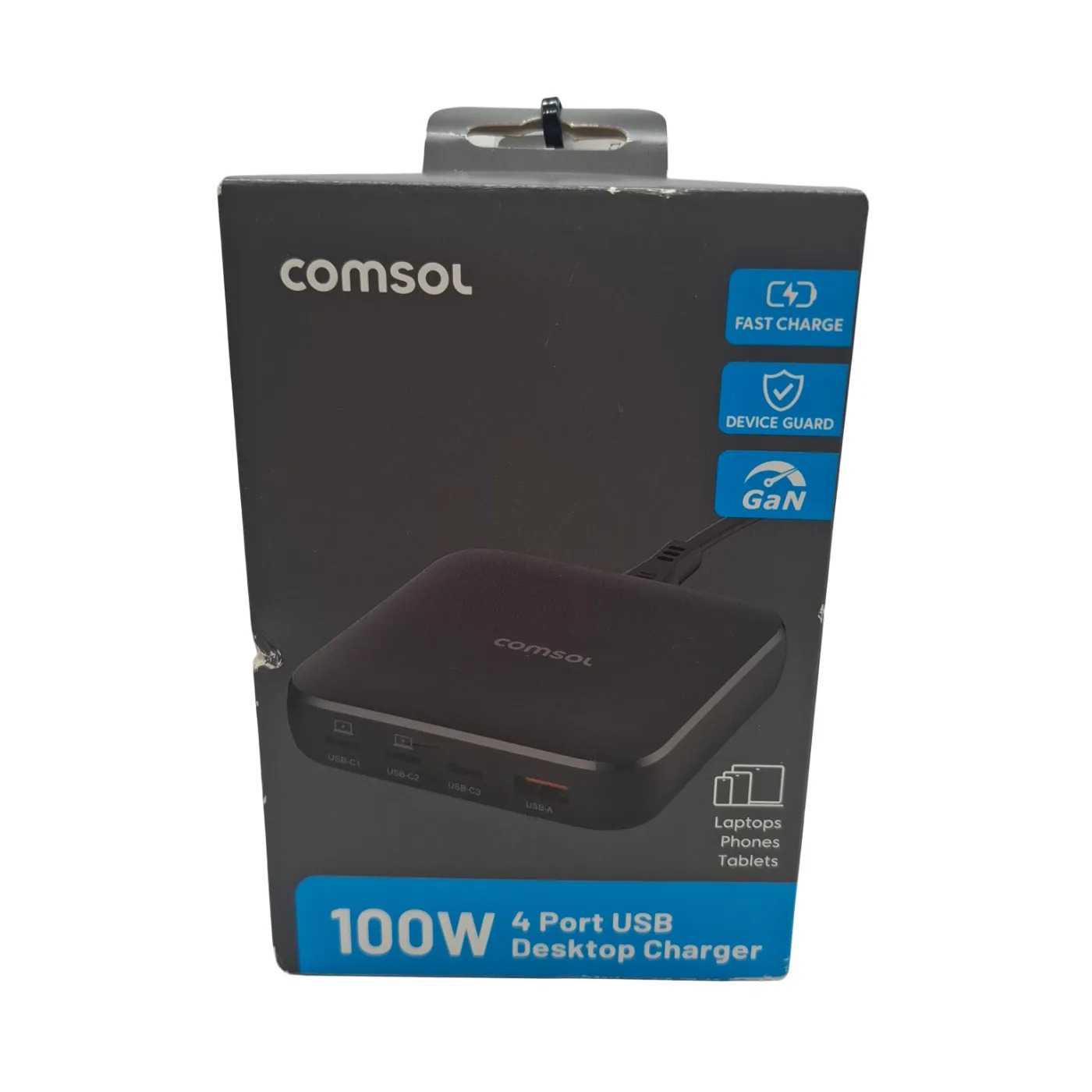 Comsol 100W 4 Port USB Desktop Charger (DC100CAW)  In Box (WR 1403023)