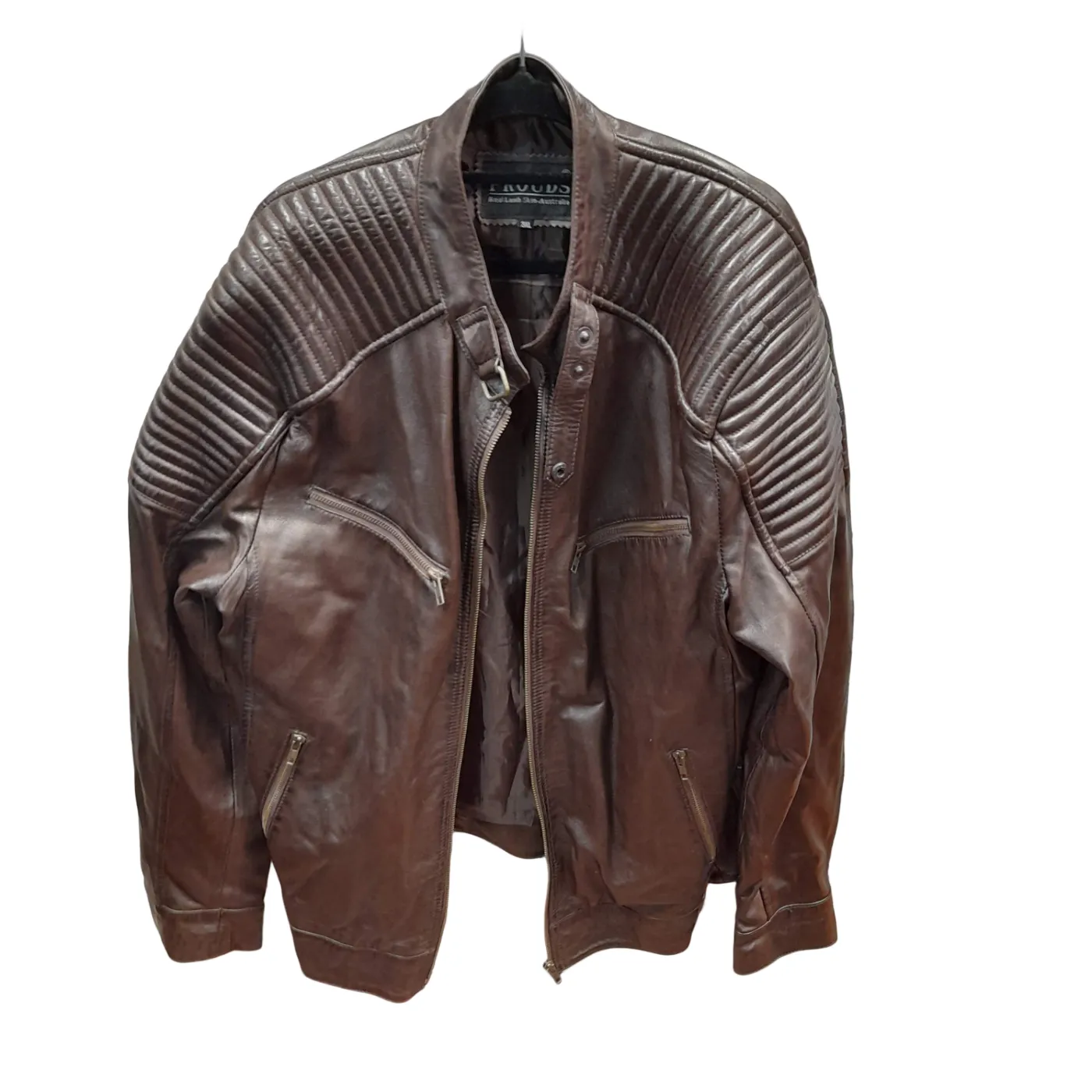 Prouds Leather Jacket 3XL Brown Real Lamb Skin (WR 1407994)