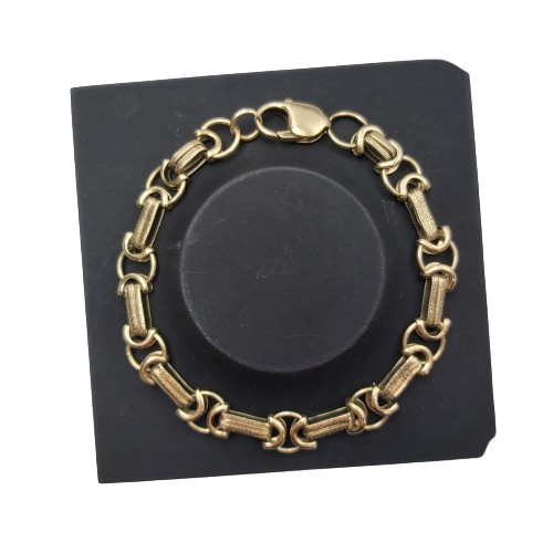 9ct Yellow Gold Bracelet – 13.2g – 10.0cm Length – Stamped 375 – Unique Ladder Style Link