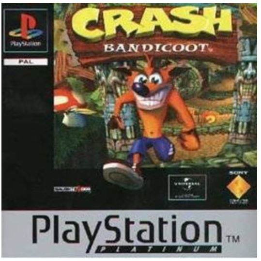 Crash Bandicoot Playstation 1 Platinum Game Average Condition With Manual (GE)