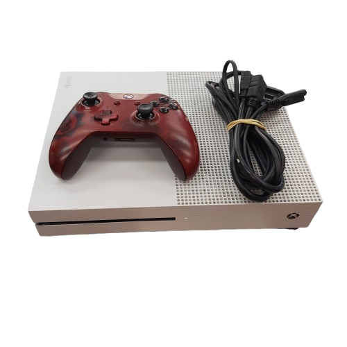 Microsoft Xbox One S 1TB With Power Supply, HDMI And Red Controller Missing Back (NA1357255)