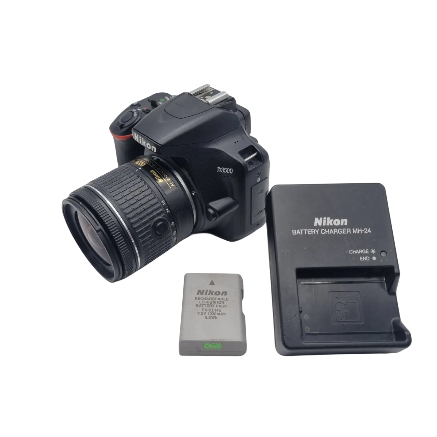 Nikon D3500 Camera + 18 – 55mm Lens + Battery + Charger