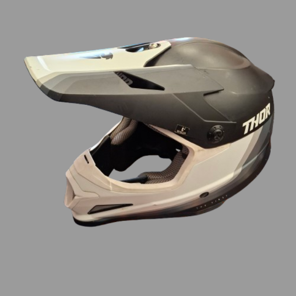 Sector Thor The First Motorbike Helmet White and Black  (JN)