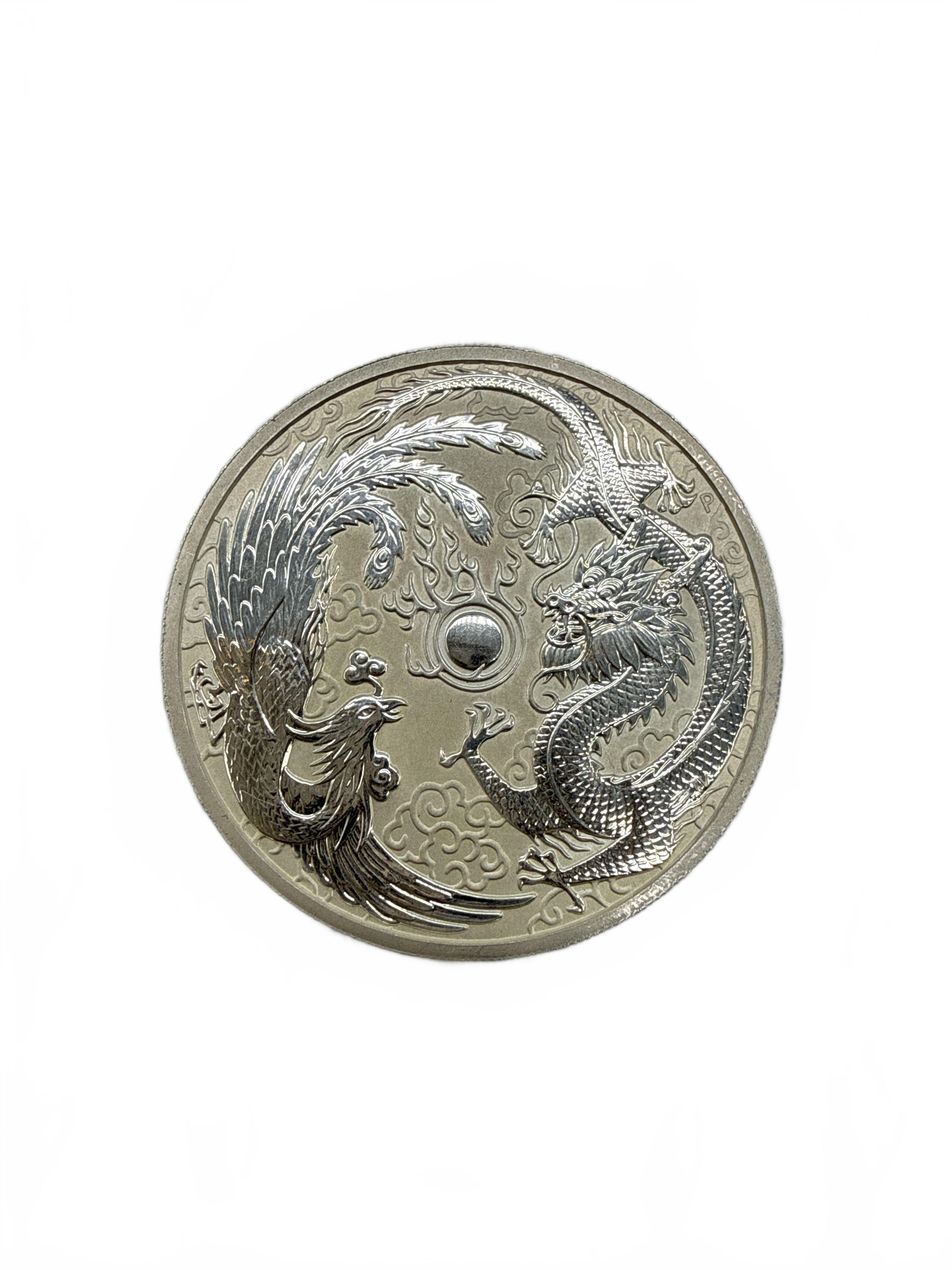 Unisex 2017 Dragon Peacock Chinese Silver Coin 31.4G (WR1423545)
