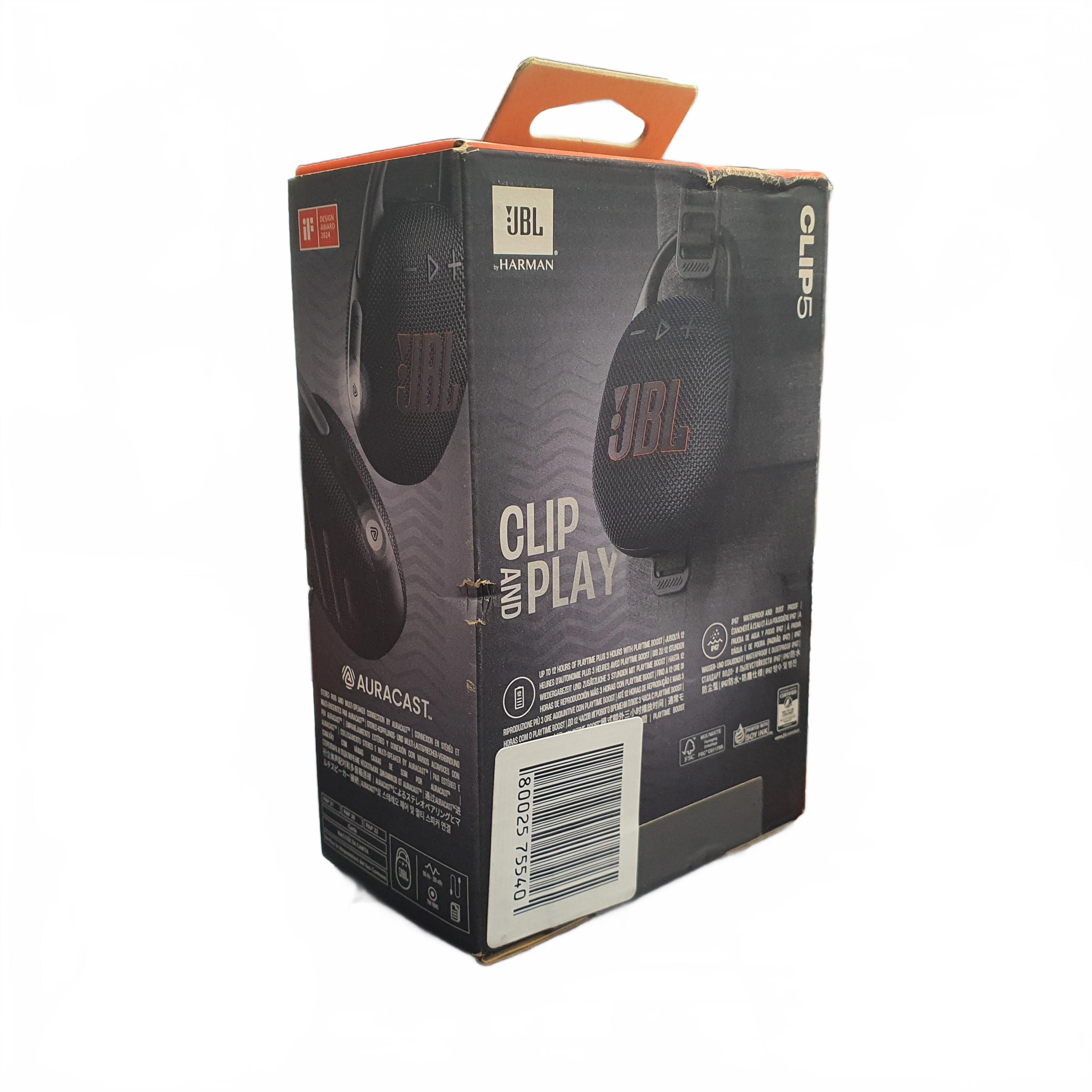 JBL Clip 5 Portable Bluetooth Speaker Black (1434434) (MR)