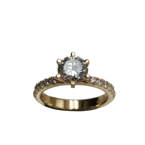 Ladies 18ct/14ct Yellow Gold Diamond Ring Wedding Set With 1.16ct Lab Grown Diamond 18ct Engagement Ring TDW 1.53ct + 14ct Yellow Gold Band TDW 0.49ct With Valuation Report Size N1/2 (NA 1363373)