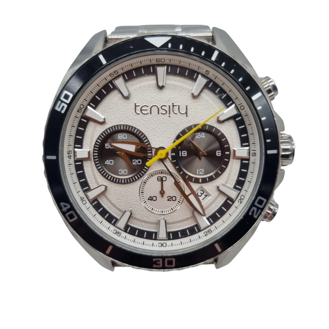 Tensity 46mm 2004266 Stainless Steel White Dial 3-Hand Chronograph Watch (WR 1359962)