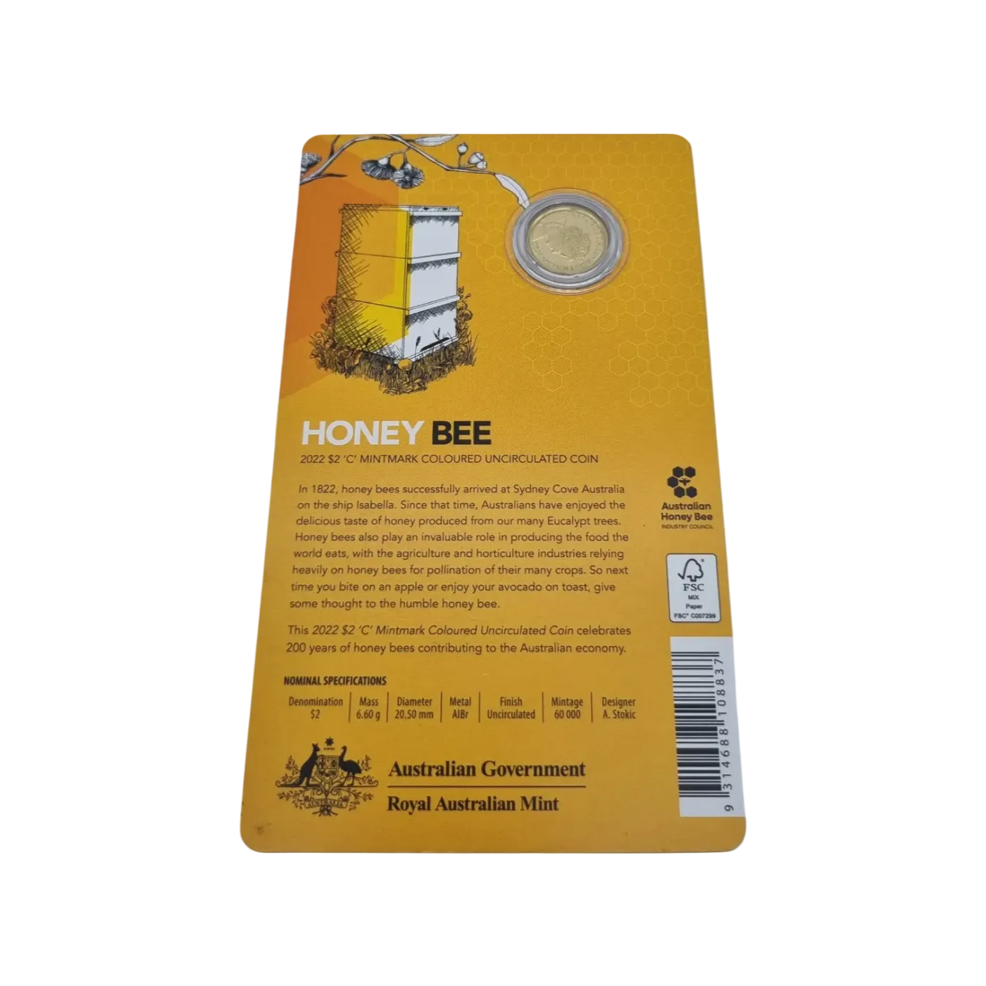 Royal Australian Mint – 2022 $2 MintMark Coloured Uncirculated Coin