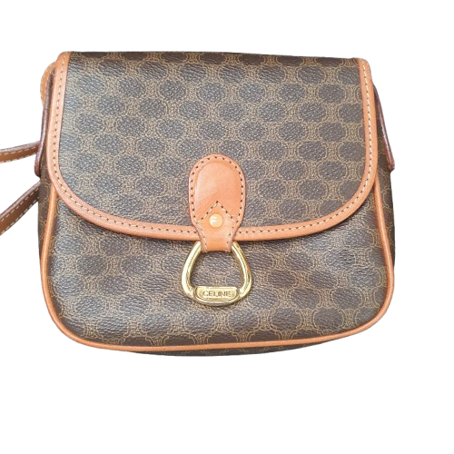 Celine Brown Macadam Canvas PVC Crossbody Bag (1434127) (MR)