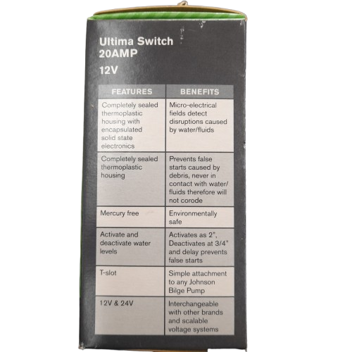 Johnson Pump Ultima Bilge Pump Switch 12/24V 20A (LN)