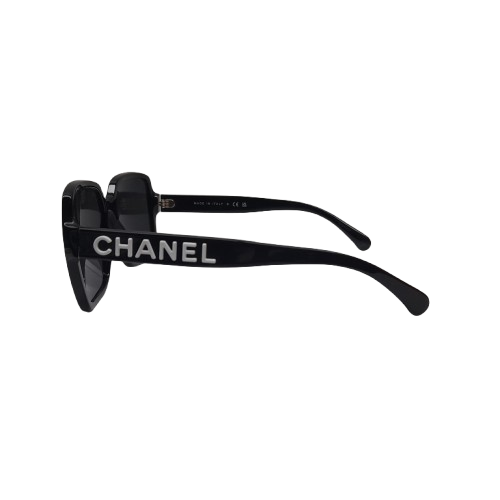 CHANEL 5408 Square Acetate Sunglasses Black with Case (LN)