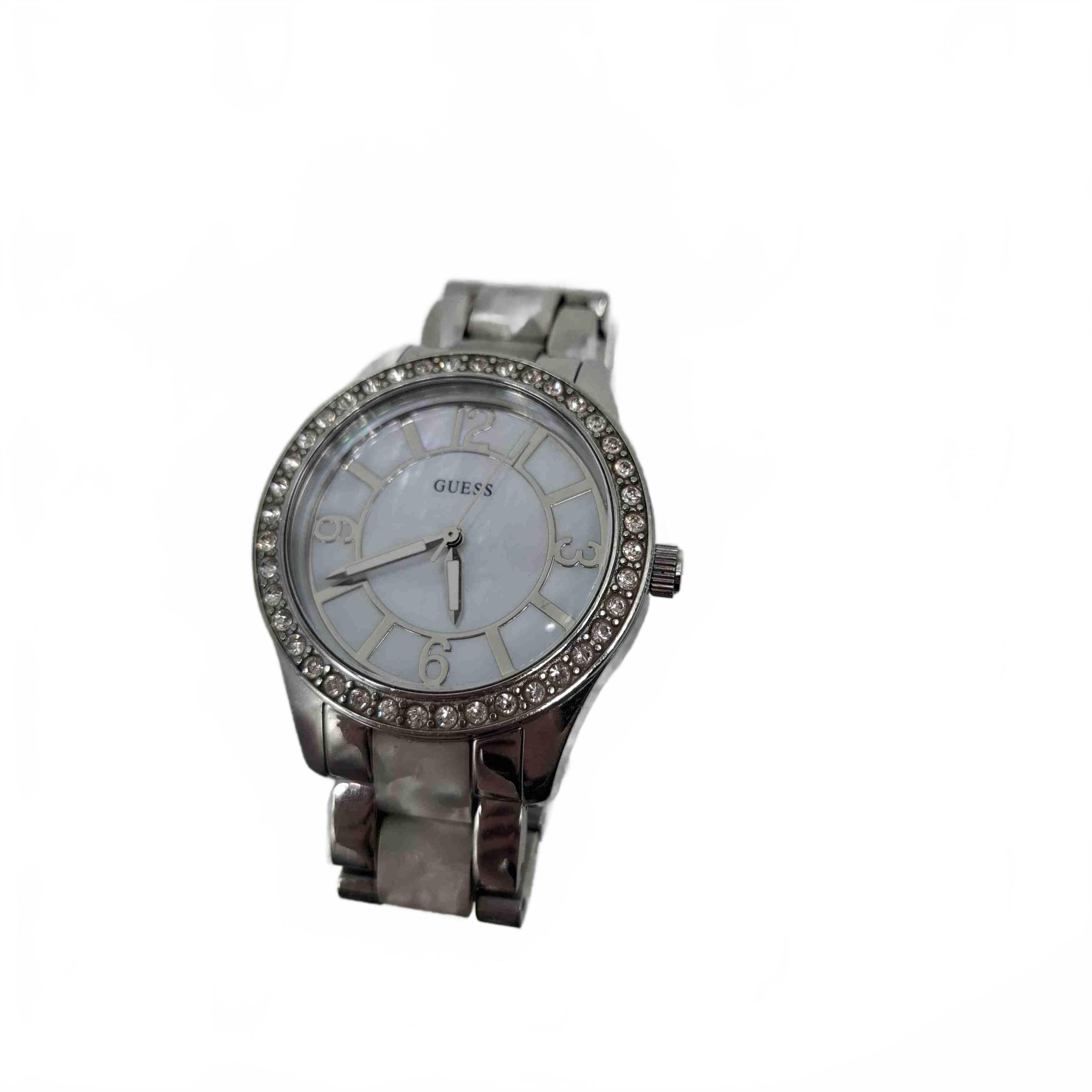 Guess Watch W0074L1 Ladies Silver White Stainless Steel Analog (WR 1407637)