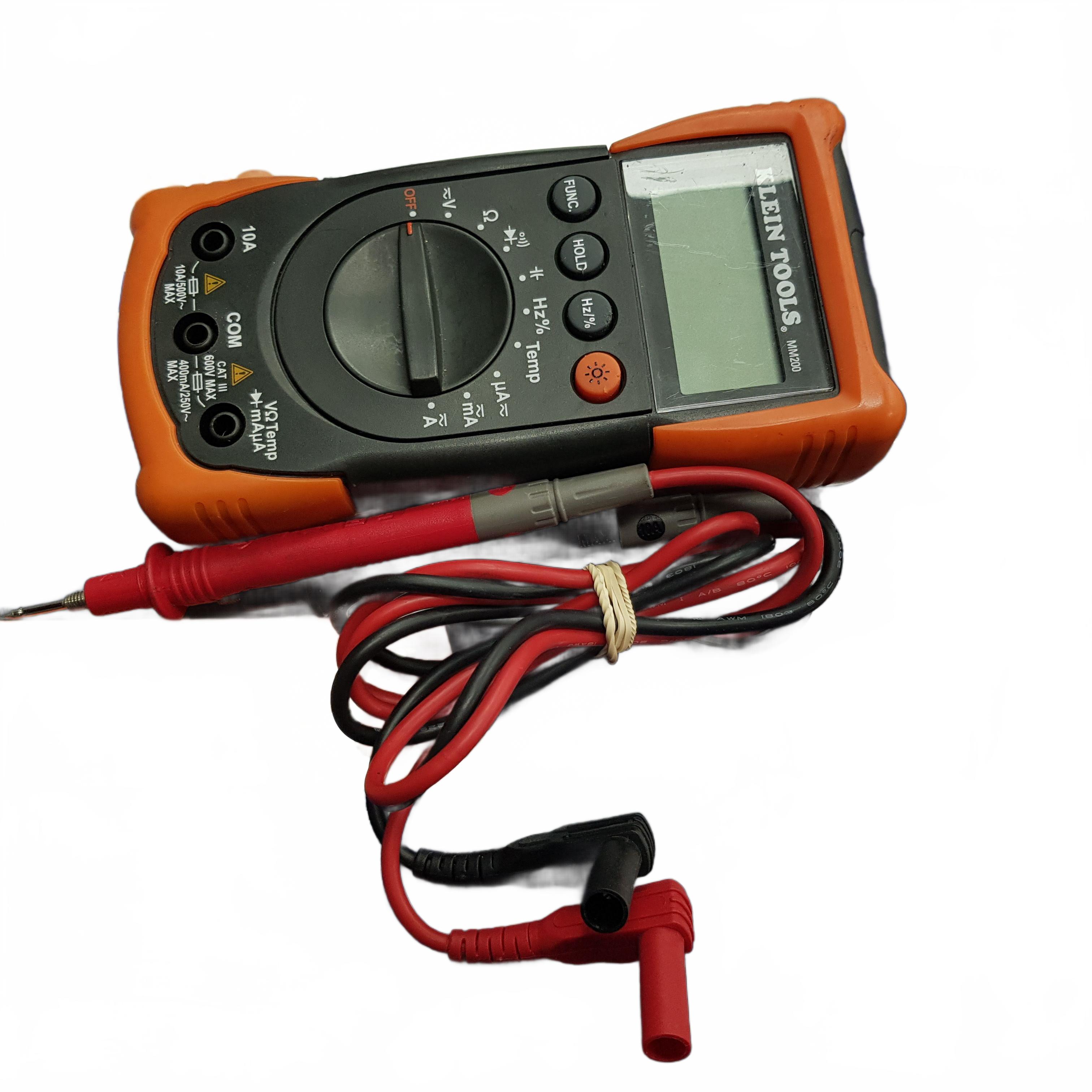 Klein Tools Multimeter MM200 Orange with Multimeter Leads (MR)