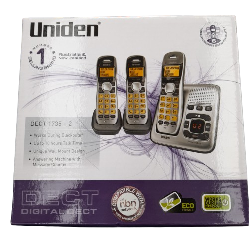 Uniden Landline Phone DECT 1735+2 Silver (LN)