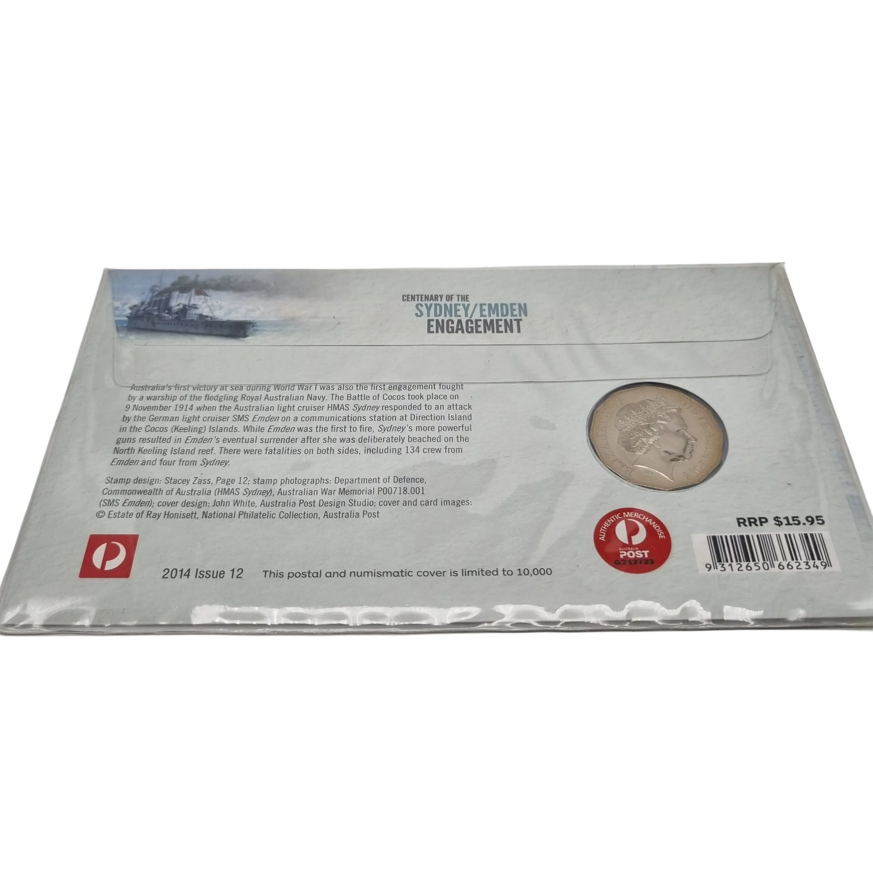 Australia Post: 2014 Centenary Of The Sydney/Emden Engagement 50 Cent Coin & Stamp Cover