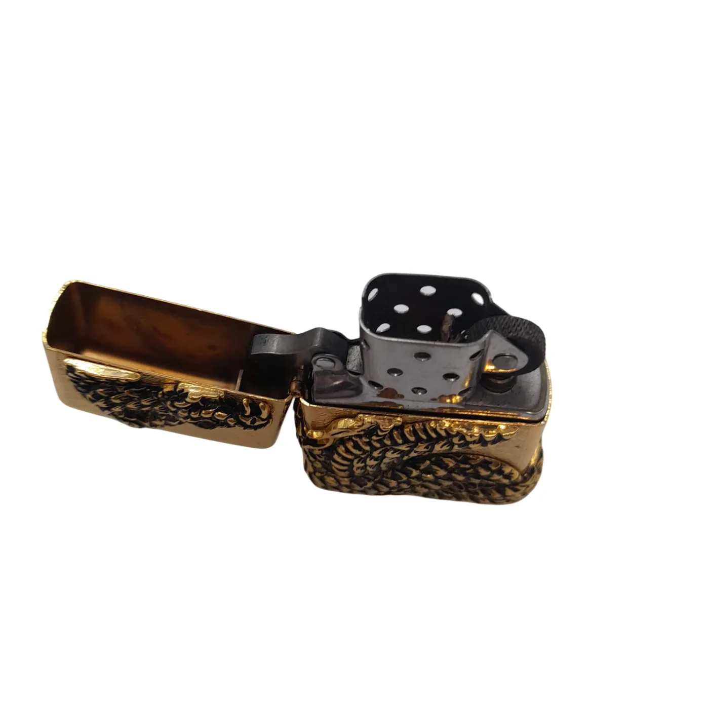 ZIPPO Lighter – Gold Snake Coil Design (with Box)