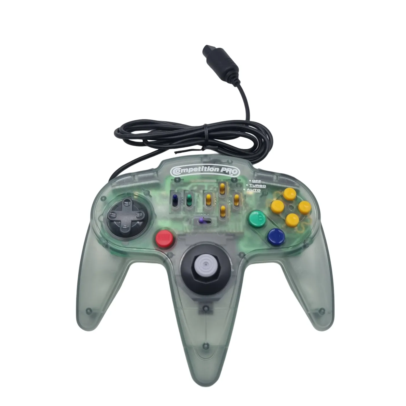 NS64 Competition Pro Controller Clear In Box With Manual (WR 1398704)