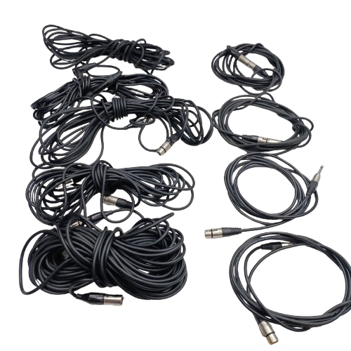 9x Assorted Guitar/Music Leads 2x XLR-6.35mm 7x XLR-XLR Varying Lengths. USED Condition (NA )